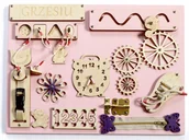 Zabawki sensoryczne - tablica manipulacyjna 40x30 cm - różowa - miniaturka - grafika 1