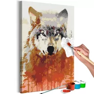 Malowanie po numerach - Obraz do samodzielnego malowania - Wilk i las (rozmiar 40x60) - miniaturka - grafika 1