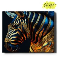 Malowanie po numerach - Malowanie Po Numerach ze złotą błyszczącą farbą 40x50 cm / Pozłacana zebra / obraz na ramie / Oh Art! - miniaturka - grafika 1