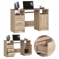 Biurka - Biurko komputerowe Ana 124 cm 3 szuflady 1 drzwi 5 półek szkolne Dąb Sonoma - miniaturka - grafika 1