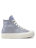 Trampki damskie - Converse Trampki Chuck Taylor All Star Lift Platform Suede Shimmer A11549C Fioletowy - miniaturka - grafika 1