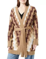 Swetry damskie - ALARY Damski otwarty kardigan z dzianiny 15525118-AL01, brązowy wielokolorowy, XS/S, Brązowy, wielokolorowy., XS-S - miniaturka - grafika 1