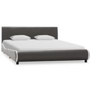 Łóżka - vidaXL Rama łóżka, antracytowy szary, sztuczna skóra, 140 x 200 cm - miniaturka - grafika 1