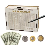 Skarbonki - SKARBONKA WYKREŚLANA PREZENT CEL 5000 PERSONALIZACJA NA WAKACJE - miniaturka - grafika 1