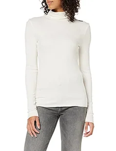 G-STAR RAW Damska koszulka Slim Rib Mock Neck, Biały (Milk C890-111), XL - Koszulki i topy damskie - miniaturka - grafika 1
