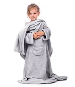 Koce - Amelia Home Koc z rękawami dla dzieci 90x105 Lazy ciepły szary BLA/LAZYKID/STEEL90 - miniaturka - grafika 1