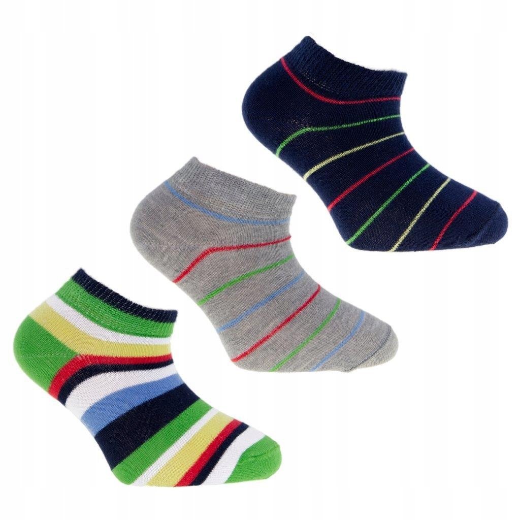 MORAJ Stopki Dziecięce Paski 3-PARY 23-26