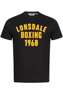 Koszulki męskie - Lonsdale Męski t-shirt Pitsligo, Black/Yellow, XL - grafika 1