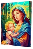 Ikony i obrazy sakralne - Matka Boska - Nowoczesny Obraz Na Płótnie - miniaturka - grafika 1