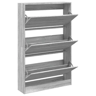 vidaXL Szafka na buty Szara Sonoma 80x21x125,5 cm Materiał drewnopochodny - Szafki na buty - miniaturka - grafika 1