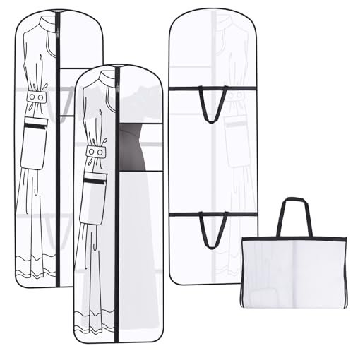 AiQInu Długa torba na ubrania, 180 x 60 cm składane pyłoszczelne etui, zamek błyskawiczny do sukni ślubnej do smokingu suknia ślubna długa spódnica ubrania płaszcze (2 sztuki)