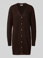 Swetry damskie - Kardigan z dekoltem w serek i listwą guzikową - miniaturka - grafika 1