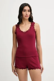 Tommy Hilfiger piżama damska kolor bordowy UW0UW06215 - Piżamy damskie - miniaturka - grafika 1