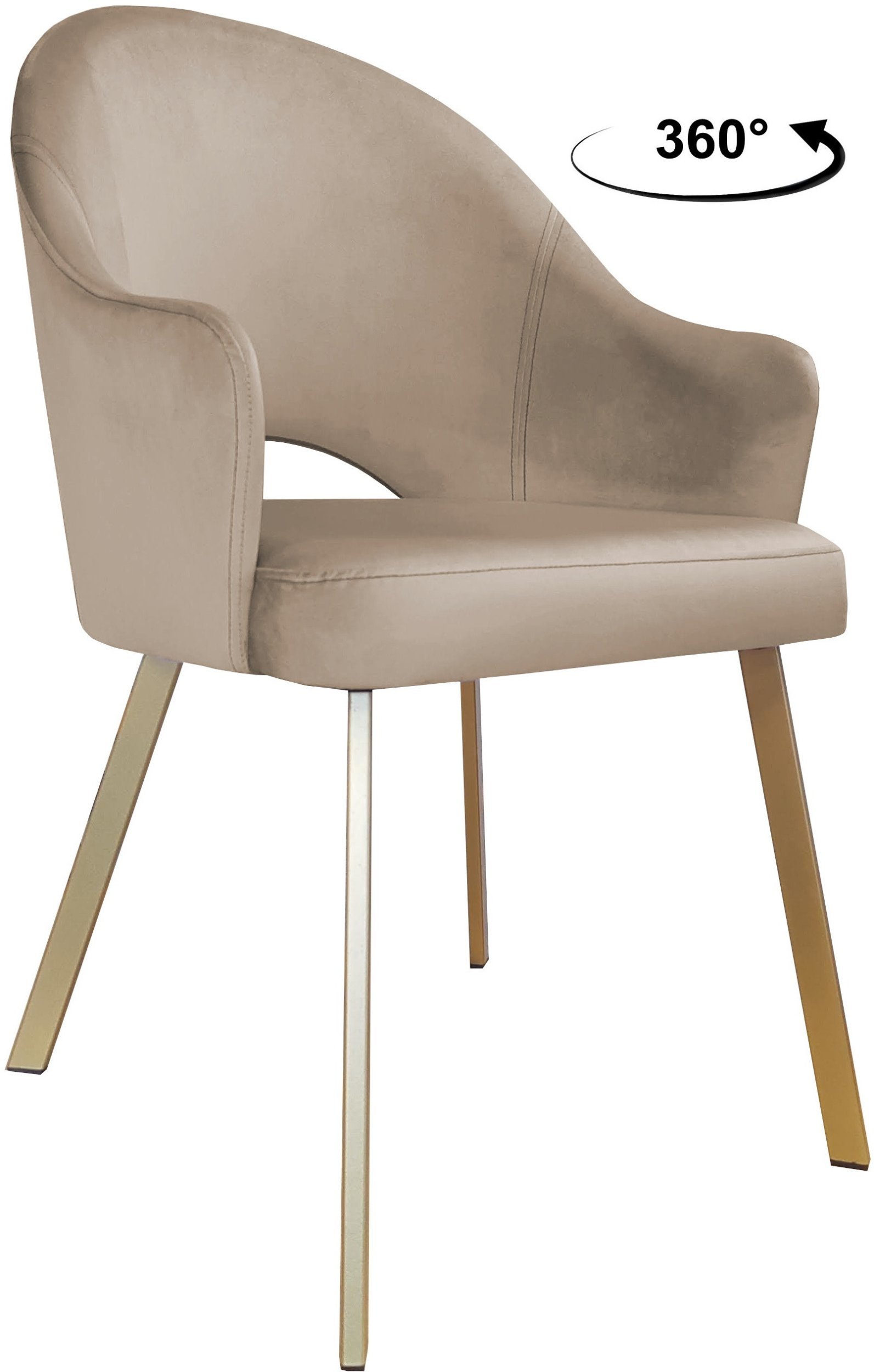 Krzesło obrotowe Velvet podstawa Profil złota MG09