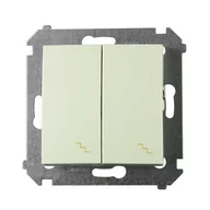 Wyłączniki światła i elektryczne - Simon Włącznik schodowy podwójny 54 kremowy - miniaturka - grafika 1