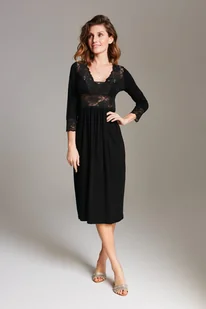 KOSZULA NOCNA midi 02 - czarny 4XL - Bielizna nocna - miniaturka - grafika 1