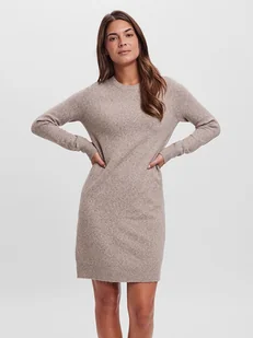 Vero Moda Sukienka dzianinowa "Vmdoffy" w kolorze beżowym - Sukienki - miniaturka - grafika 1