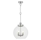 Lampy sufitowe - BELLARIA lampa wisząca chrom klosz szklana kula przezroczysta 4xE14 - miniaturka - grafika 1