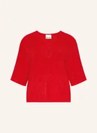 Swetry damskie - Ichi Dzianinowa Koszulka Ihcody Z Błyszczącą Przędzą rot - ICHI - miniaturka - grafika 1