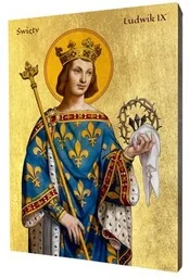 Ikona złocona Świętego Ludwika IX - Ikony i obrazy sakralne - miniaturka - grafika 1