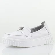 Półbuty damskie - Białe skórzane półbuty damskie Vinceza 93204 - miniaturka - grafika 1