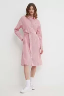 Sukienki - Tommy Hilfiger sukienka bawełniana kolor różowy mini rozkloszowana - miniaturka - grafika 1