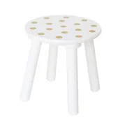 Zestawy mebli dla dzieci - Biały dziecięcy okrągły taboret E4-R35 - miniaturka - grafika 1