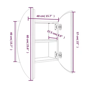 Lumarko Szafka łazienkowa z lustrem i LED, biała, 40x40x17,5 cm - Szafki łazienkowe - miniaturka - grafika 9