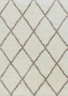 Dywany - Dywan Alvor shaggy kratka kremowy, 60x110 cm - miniaturka - grafika 1