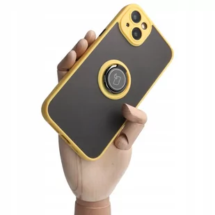 Bizon Etui Case Hybrid Ring do iPhone 14 Plus żółte - Etui i futerały do telefonów - miniaturka - grafika 1