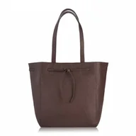 Torebki damskie - Torba Shopper Skórzana Damska Na Ramię Brązowa Paolo Peruzzi In-64-Br - miniaturka - grafika 1