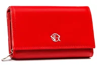 Portfele - Średniej wielkości skórzany portfel damski ROVICKY czerwony rozbudowany na karty i dokumenty schowki na suwak ochrona RFID STOP - miniaturka - grafika 1
