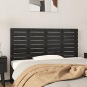 Inne meble do sypialni - Wezgłowie łóżka, czarne, 126x3x63 cm, lite drewno sosnowe Lumarko! - miniaturka - grafika 1