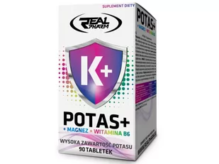 Real Pharm Potas + Magnez + B6, 90 tabletek - Witaminy i minerały dla sportowców - miniaturka - grafika 1