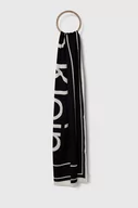 Apaszki i szaliki damskie - Calvin Klein szal damski kolor czarny wzorzysty - miniaturka - grafika 1