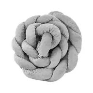 Poduszki do karmienia - Belisima Ochraniacz do łóżeczka Warkocz, szary - miniaturka - grafika 1