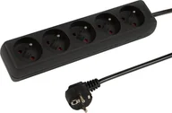 Listwy zasilające - 98-771# Przedłużacz sieciowy pr-570p 5-gniazd z uziemieniem 1,5m czarny 3x1,5mm - miniaturka - grafika 1