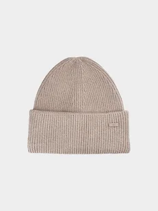 4F Czapka beanie w kolorze beżowym - Czapki damskie - miniaturka - grafika 1