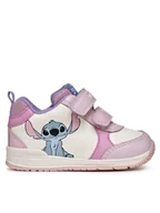Buty dla dziewczynek - Geox Sneakersy B Rishon Girl B460LA 000BC C0406 Biały - miniaturka - grafika 1