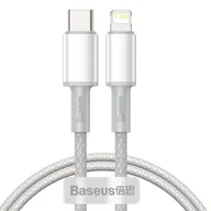 Kable komputerowe i do monitorów - BASEUS BASEUS DATA PD20W KABEL USB-C DO LIGHTNING 2M BIAŁY 17063 - miniaturka - grafika 1