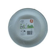 Naczynia i sztućce jednorazowe - Marka Auchan - Talerz jednorazowy, średnica 18 cm, 50 sztuk - miniaturka - grafika 1