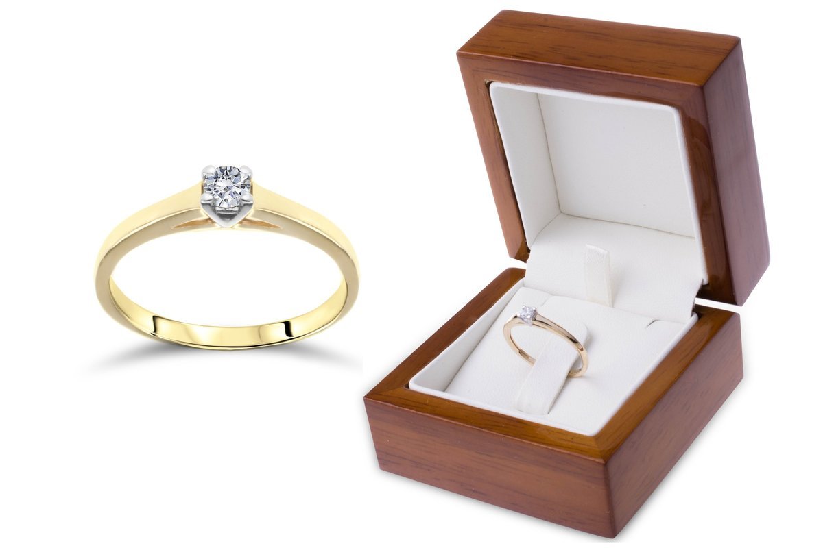 ZŁOTY PIERŚCIONEK ZARĘCZYNOWY 585 BN105 R:9