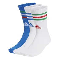 Skarpetki damskie - adidas Skarpety Crew, Biały/niebieski/biały/zielony, Small - miniaturka - grafika 1
