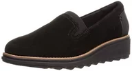 Sneakersy damskie - Clarks Damskie sneakersy Sharon Dolly, Black Suede W Dark Tan Welt, 38 EU - miniaturka - grafika 1