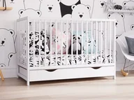 Łóżeczka i kojce - Łóżeczko dziecięce z szufladą Dominik białe 120x60 - miniaturka - grafika 1