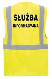 Kamizelka odblaskowa SŁUŻBA INFORMACYJNA - kieszenie, nadruk, rozmiar L - Odzież robocza - miniaturka - grafika 1