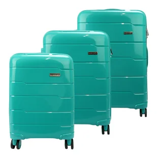 Mocne materiałowe walizki podróżne damskie Pierre Cardin LEE01 PP03 103 x3 Z - Walizki - miniaturka - grafika 1