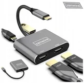 Huby USB - Adapter, Zenwire, Hub Przejściówka USB-C 4W1 2X HDMI 4K USB - miniaturka - grafika 1