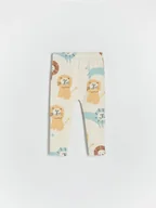 Legginsy - Reserved - Bawełniane legginsy - złamana biel - miniaturka - grafika 1