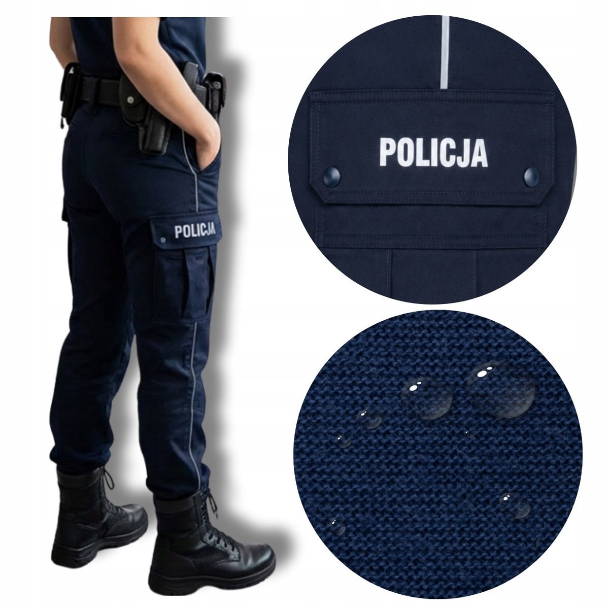 Spodnie służbowe do trzewików policyjne MEMBRANA granatowe policja 70/182